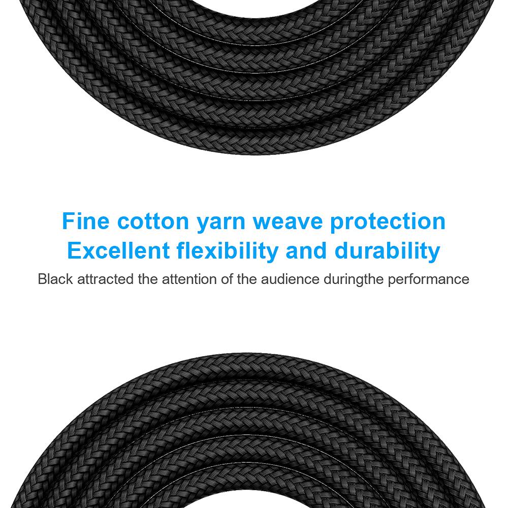 New Bee 6ft Instrument Cable Bass AMP Cord For Electric ,Bass Guitar, Electric Mandolin, Pro Audio (Right Angle To Straight, Black),