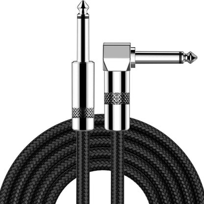 New Bee 6ft Instrument Cable Bass AMP Cord For Electric ,Bass Guitar, Electric Mandolin, Pro Audio (Right Angle To Straight, Black),