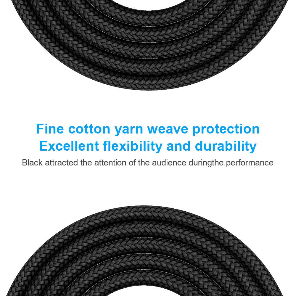 New Bee Guitar Cable 6ft Electric Instrument Cable Bass AMP Cord 1/4 Straight To Straight For Electric Guitar, Bass Guitar, Electric Mandolin, Pro Audio, Black,
