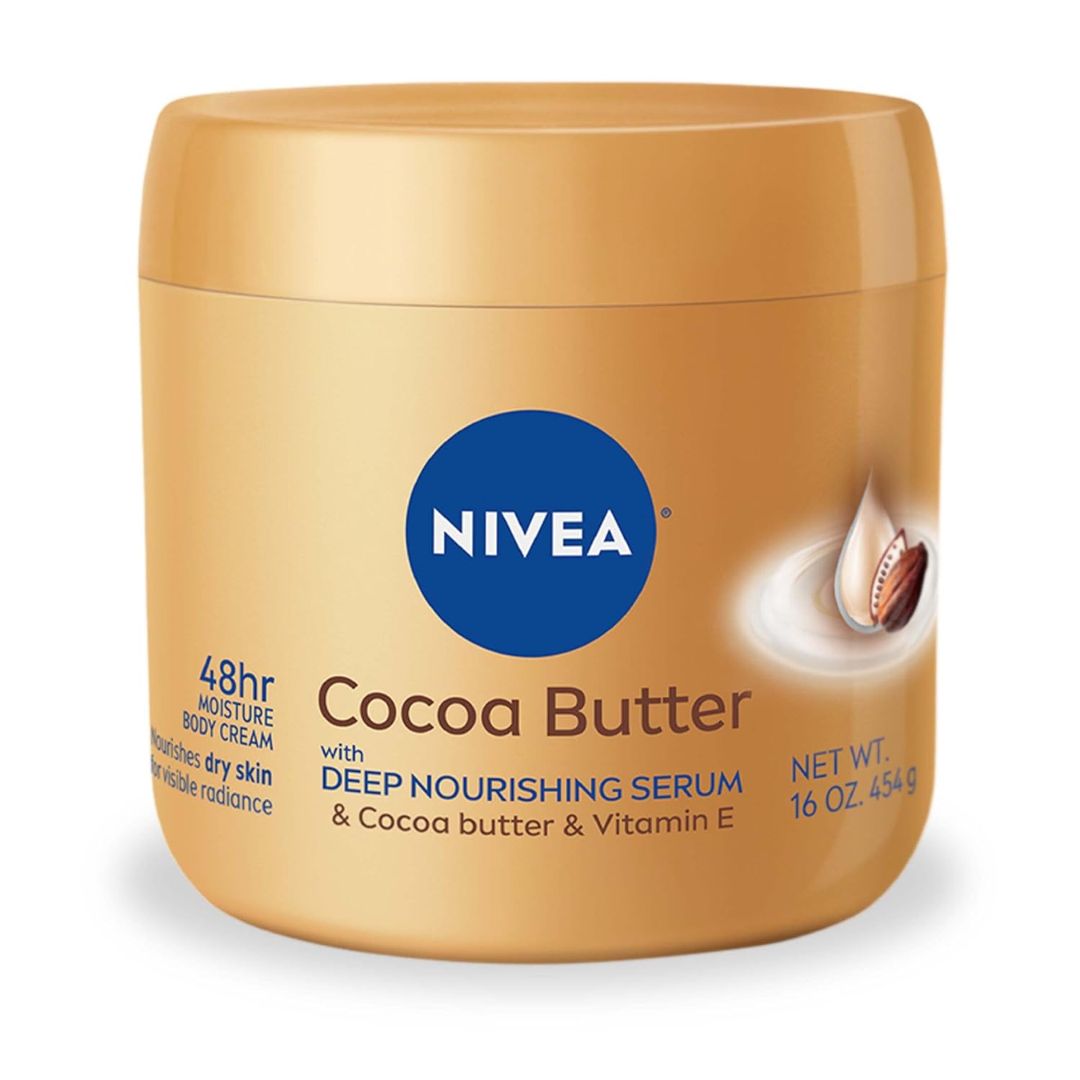 Nivea Cocoa Butter & Vitamin E Deep Nourishing Serum Body Cream For Dry Skin 454g,072140021399