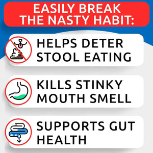 Poo Chews for Dogs Coprophagia Stool Eating Deterrent Poultry Flavor 120 ct with Probiotics Digestive Enzymes Breath Support