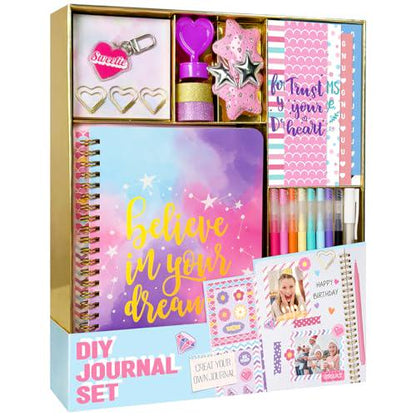 Nollh DIY Journal Kit for Girls, Stationery Set & Scrapbook Supplies, Ages 8–14, Tween Craft Gift