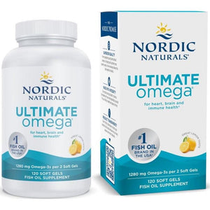 Nordic Naturals Nordic Naturals Ultimate Omega, Lemon Flavor - 120 Soft Gels - 1280 Mg Omega-3 - High-Potency Fish Oil Supplement With EPA And DHA - Promotes Brain And Heart Health - Non-GMO - 60 Servings