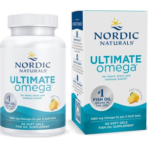 Nordic Naturals Ultimate Omega Lemon Flavor, 1280mg Omega-3, High Potency Fish Oil Supplement with EPA & DHA, 60 Softgels, 30 Servings