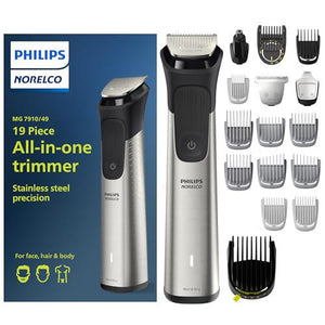 Philips Norelco Multigroom 7000, MG7910/49, 19-Piece Kit for Beard, Hair, Body, Soft Pouch Included, All-in-One Trimmer