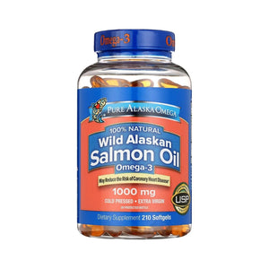 Pure Alaska Omega Wild Alaskan Salmon Oil Omega-3 1000mg Softgels