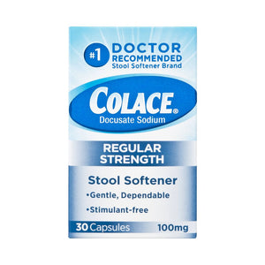 Colace Regular Strength Stool Softener 100mg 30 Capsules