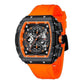 Mini Focus Men's Stainless Steel Case & Silicone Band Watch