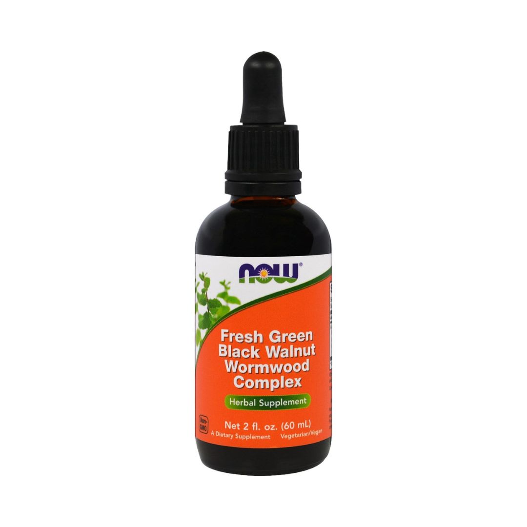 Now Foods Fresh Green Black Walnut Wormwood Complex 60ml,733739049827,