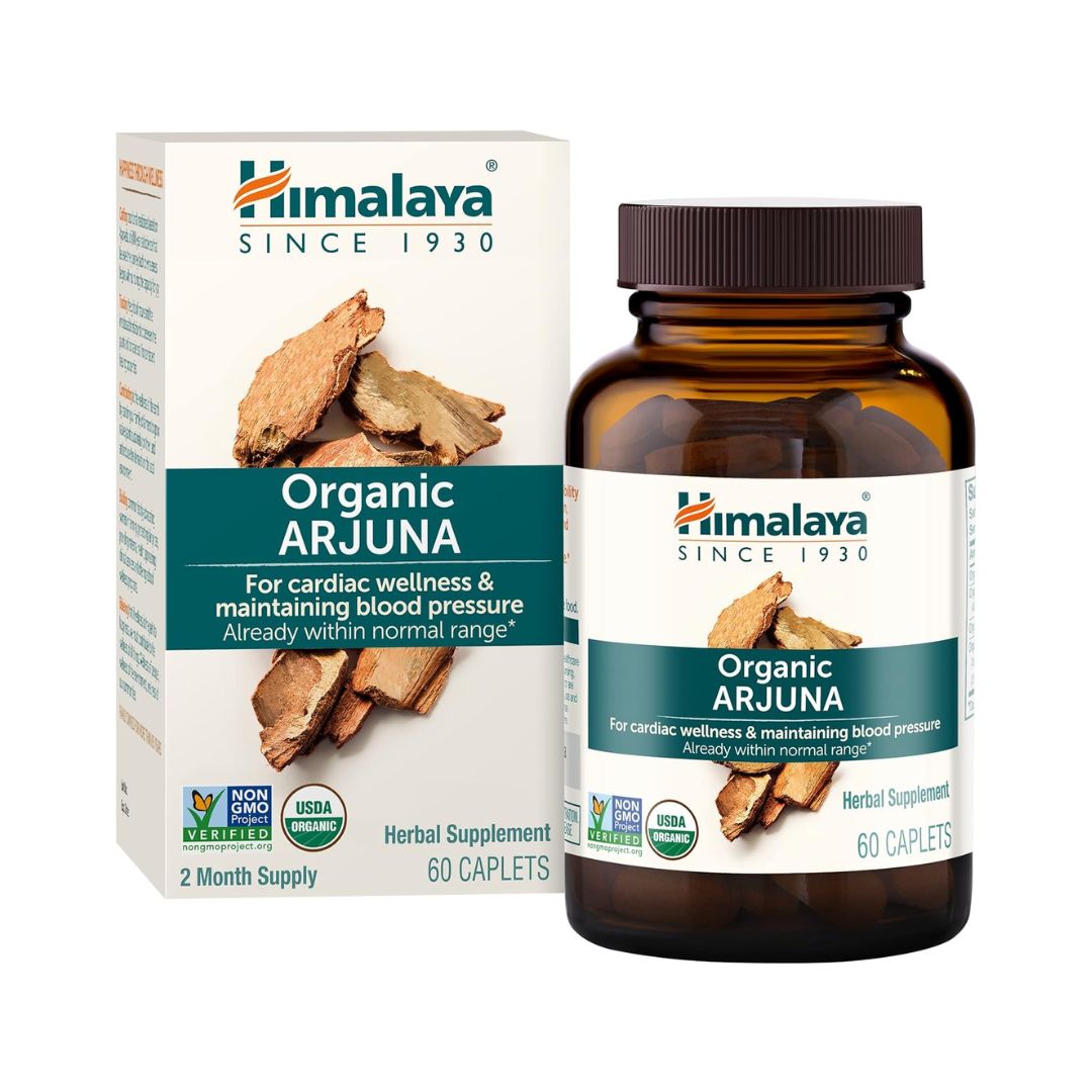 Himalaya Organic Arjuna For Cardiac Wellness & Maintaining Blood Pressure 60 Caplets,605069413015