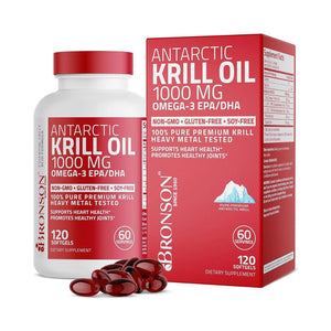 Bronson Antarctic Krill Oil 1000mg Omega-3 EPA/DHA 120 Softgels