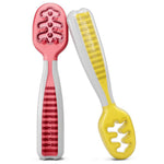 NumNum Baby Spoons Set, Pre-Spoon GOOtensils For Kids Aged 6+ Months - First Stage, Baby Led Weaning (BLW) Spoon - Self Feeding, Silicone Toddler Food Utensils - 2 Spoons, Red/Yellow,850035171165