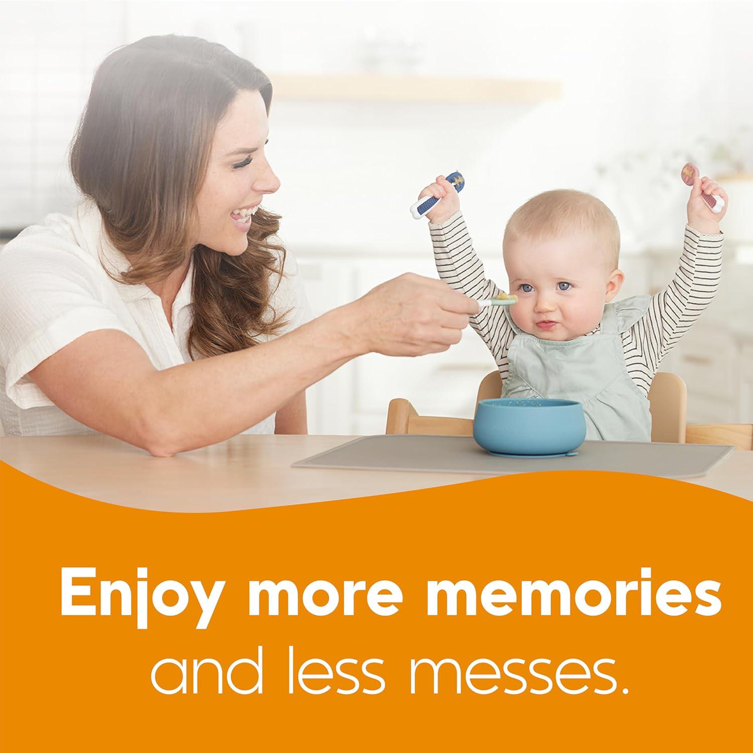 NumNum Baby Spoons Set, Pre-Spoon GOOtensils For Kids Aged 6+ Months - First Stage, Baby Led Weaning (BLW) Spoon - Self Feeding, Silicone Toddler Food Utensils - 4 Spoons, Beach Picnic,850055392021