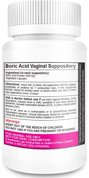 NutraBlast NutraBlast Boric Acid Vaginal Suppositories - 100% Pure Made In USA - Boric Life Intimate Health Support (14 Count)