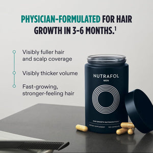 Nutrafol Men Hair Growth Supplement For Thicker, Stronger Hair (4 Capsules Per Day - 1 Month Supply), 120 Count (Pack Of 1)