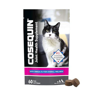 Nutramax Cosequin joint health supplement for cats 60 soft chews with glucosamine chondroitin and omega 3