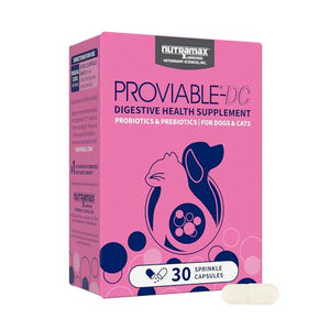 Nutramax Proviable Probiotic Health Supplement for Dogs & Cats, 30 Ct, Digestive Support Capsules
