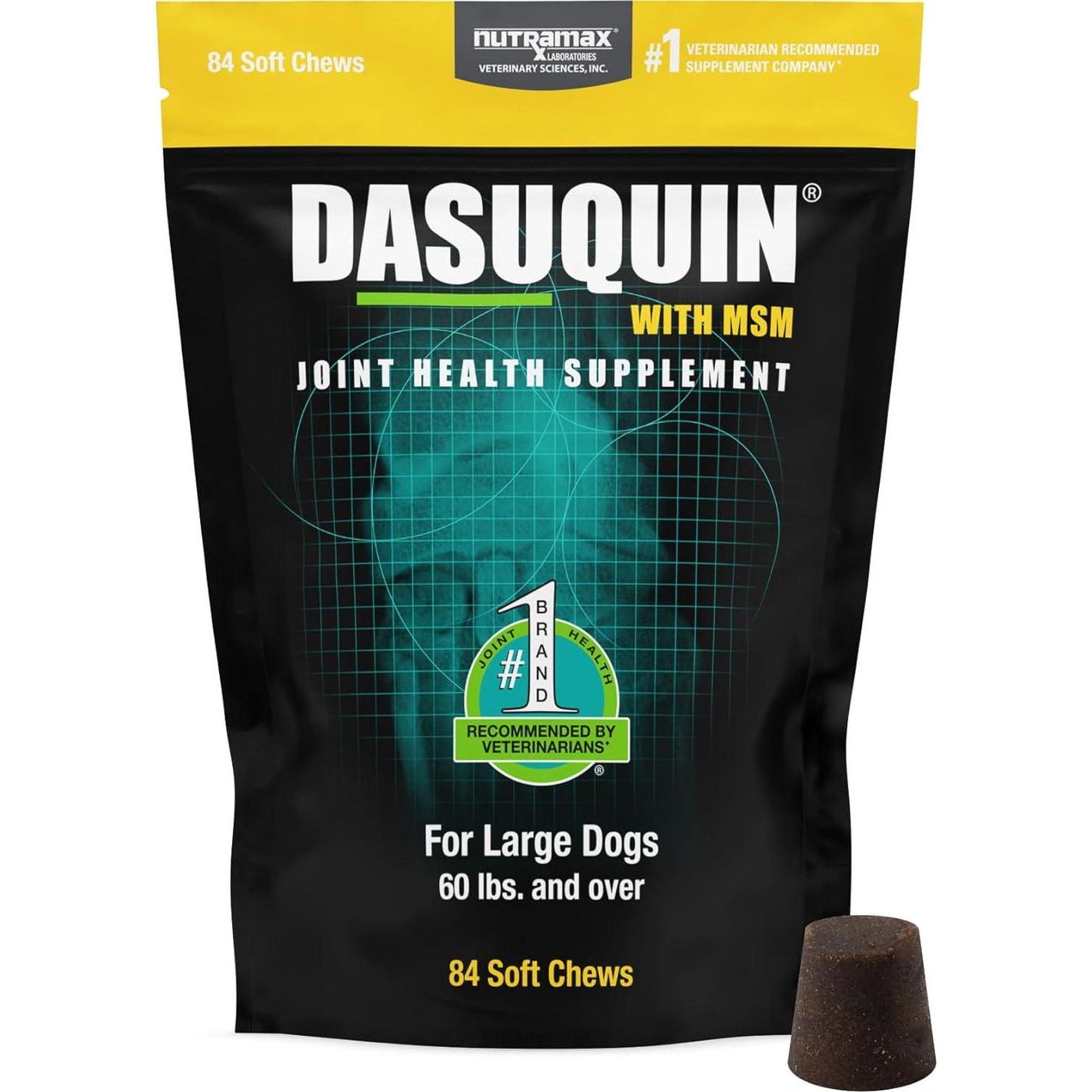 Dasuquin with MSM for Large Dogs 84 Soft Chews Joint Health Glucosamine Chondroitin ASU Green Tea Extract