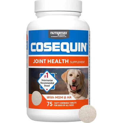 Cosequin Max Joint Health Chew Tabs for Dogs, 75 Ct, With Glucosamine, MSM, Chondroitin & Hyaluronic Acid