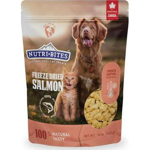 Nutri Bites Freeze-Dried Salmon Treats for Dogs & Cats, 14 oz, Single-Protein, High Protein, Bulk Value Pack