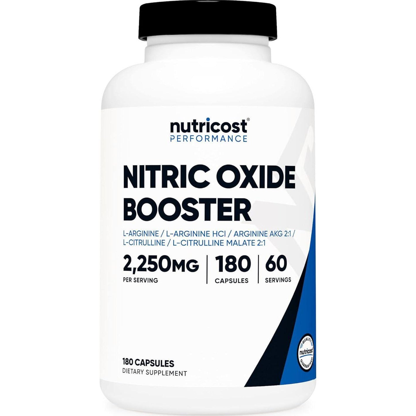 Nutricost Nitric Oxide Booster, 2250mg, 180 Capsules, 750mg per Capsule, 60 Servings, Gluten-Free & Non-GMO