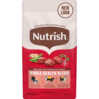 Nutrish Real Beef & Brown Rice Dry Dog Food, 6 lb Bag, Whole Health Blend, Rachael Ray