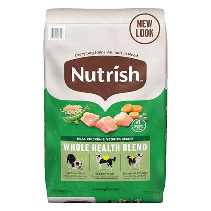 Rachael Ray Nutrish Dry Dog Food 28 lb Bag Real Chicken and Veggies Whole Health Blend Packaging May Vary
