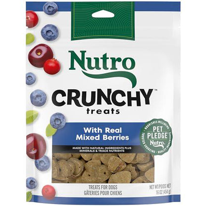 Nutro Crunchy Dog Treats Real Mixed Berries 16 oz Bag Healthy Natural Snack for Dogs