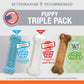 Nylabone Puppy Chew and Treat Pack Chicken Bacon Flavor for Small Dogs Up to 25 lbs 3 Pack