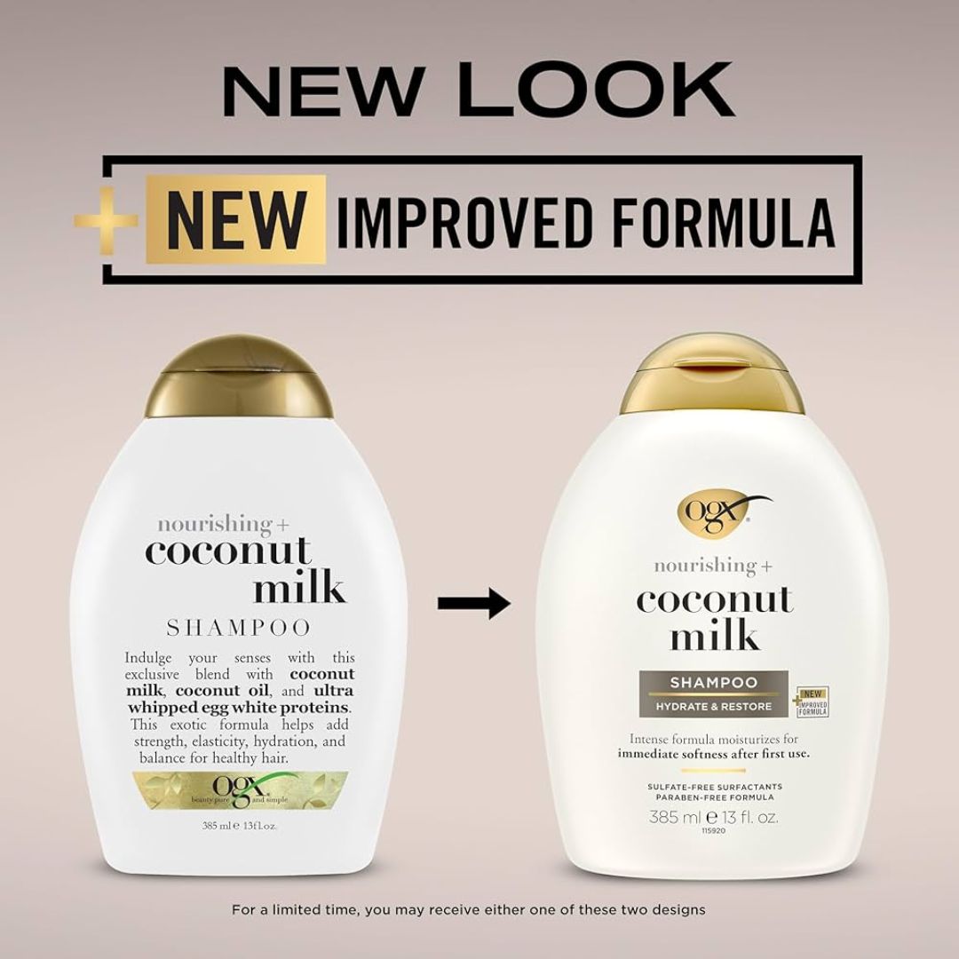 OGX Nourishing + Coconut Milk Shampoo & Conditioner 385ml,022796970053