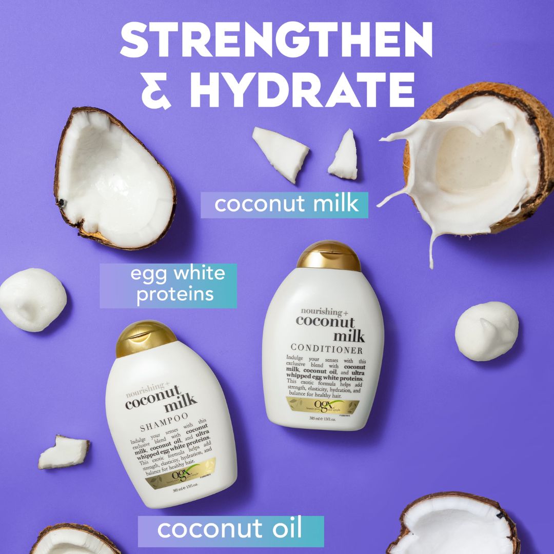 OGX Nourishing + Coconut Milk Shampoo & Conditioner 385ml,022796970053