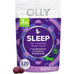 OLLY Sleep Gummy, 3 Mg Melatonin, L-Theanine, Chamomile, And Lemon Balm Extracts, BlackBerry Flavor, 60 Day Supply - 120 Count (Packaging May Vary),