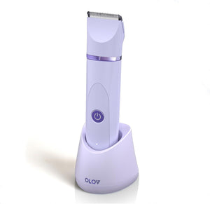 OLOV OLOV Electric Body Hair Trimmer - Groin Trimmer For Men - Bikini Trimmer Women - Wet/Dry Shaver Groomer, Replaceable Ceramic Blade Heads, USB Recharge Dock, Waterproof Hygiene Razor,Purple