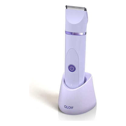 OLOV OLOV Electric Body Hair Trimmer - Groin Trimmer For Men - Bikini Trimmer Women - Wet/Dry Shaver Groomer, Replaceable Ceramic Blade Heads, USB Recharge Dock, Waterproof Hygiene Razor,Purple