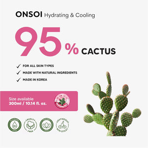 Innerest Onsoi 95% Aloe Vera & Cactus Soothing Gel, 1 Pack, Sunburn Relief & Hydration Treatment