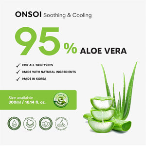 Innerest Onsoi 95% Aloe Vera & Cactus Soothing Gel, 2-Pack, Sunburn Relief & Hydration Treatment
