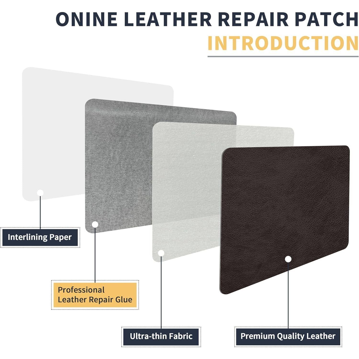 ONine Leather Repair Patch Leather Repair Tape, 16 X 90 Inches Leather Repair Patch For Furniture,Vinyl Repair Kit Leather Couch Patch For Sofas, Furniture, Car Seats, Office Chairs(Dark Brown),