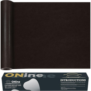 ONine Leather Repair Patch Leather Repair Tape, 12 X 48 Inches Leather Repair Patch For Furniture,Vinyl Repair Kit Leather Couch Patch For Sofas, Furniture, Car Seats, Office Chairs (Black Brown),