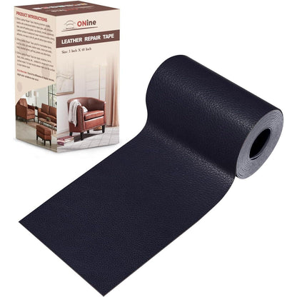 ONine Leather Repair Patch Leather Repair Tape, 3 X 60 Inches Leather Repair Patch For Furniture,Vinyl Repair Kit Leather Couch Patch For Sofas, Furniture, Car Seats, Office Chairs(Dark Blue Leather),