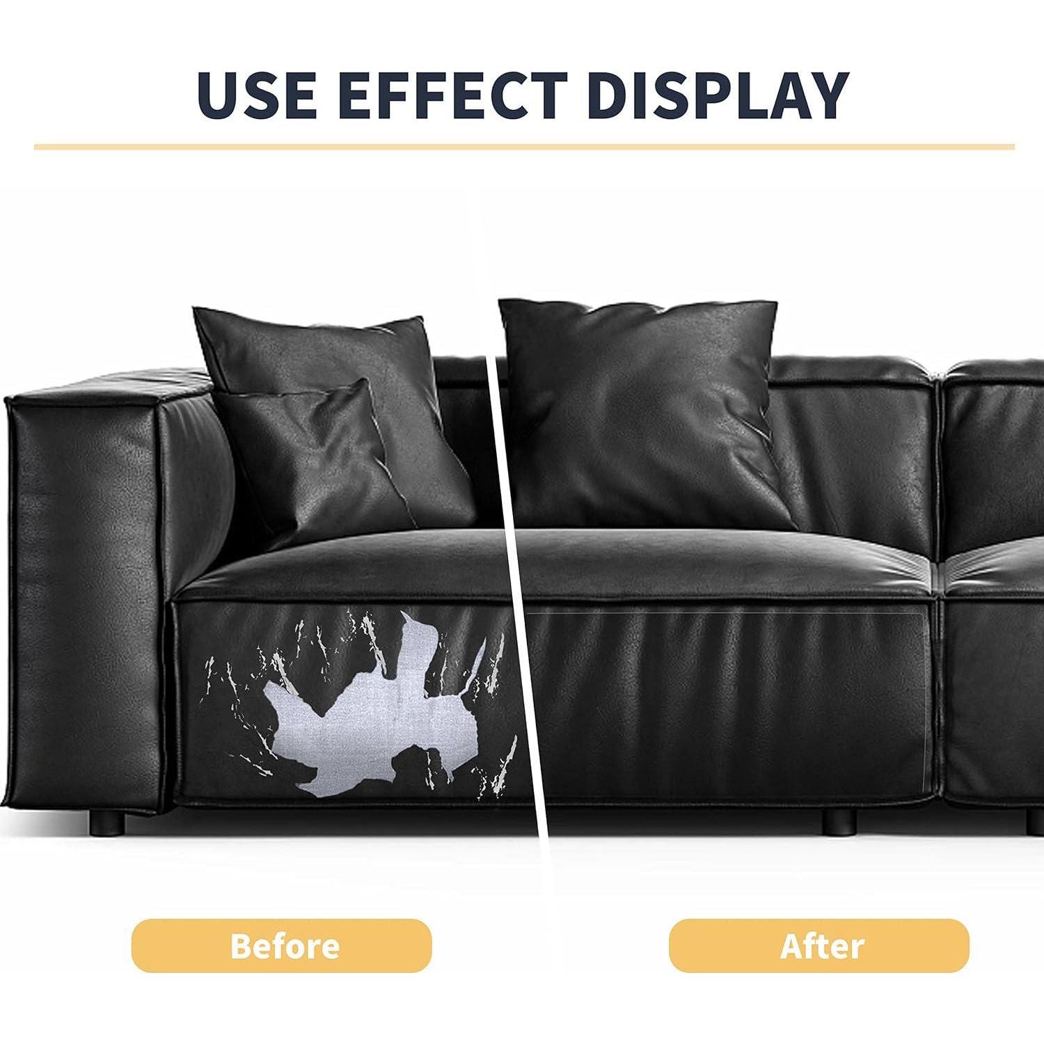 ONine Leather Repair Patch Leather Repair Tape, 8 X 48 Inches Leather Repair Patch For Furniture,Vinyl Repair Kit Leather Couch Patch For Sofas, Furniture, Car Seats(White-Litchi Grain),