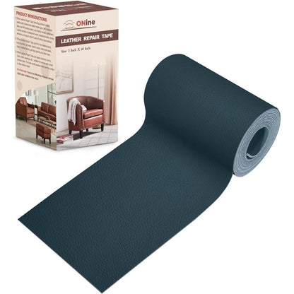 ONine Leather Repair Patch Leather Repair Tape, 3 X 60 Inches Leather Repair Patch For Furniture,Vinyl Repair Kit Leather Couch Patch For Sofas, Furniture(Turquoise Blue-Litchi Grain),