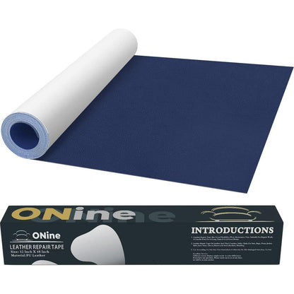 ONine Leather Repair Patch Leather Repair Tape, 12 X 48 Inches Leather Repair Patch For Furniture,Vinyl Repair Kit Leather Couch Patch For Sofas, Furniture, Car Seats, Office Chairs(Blue #2),
