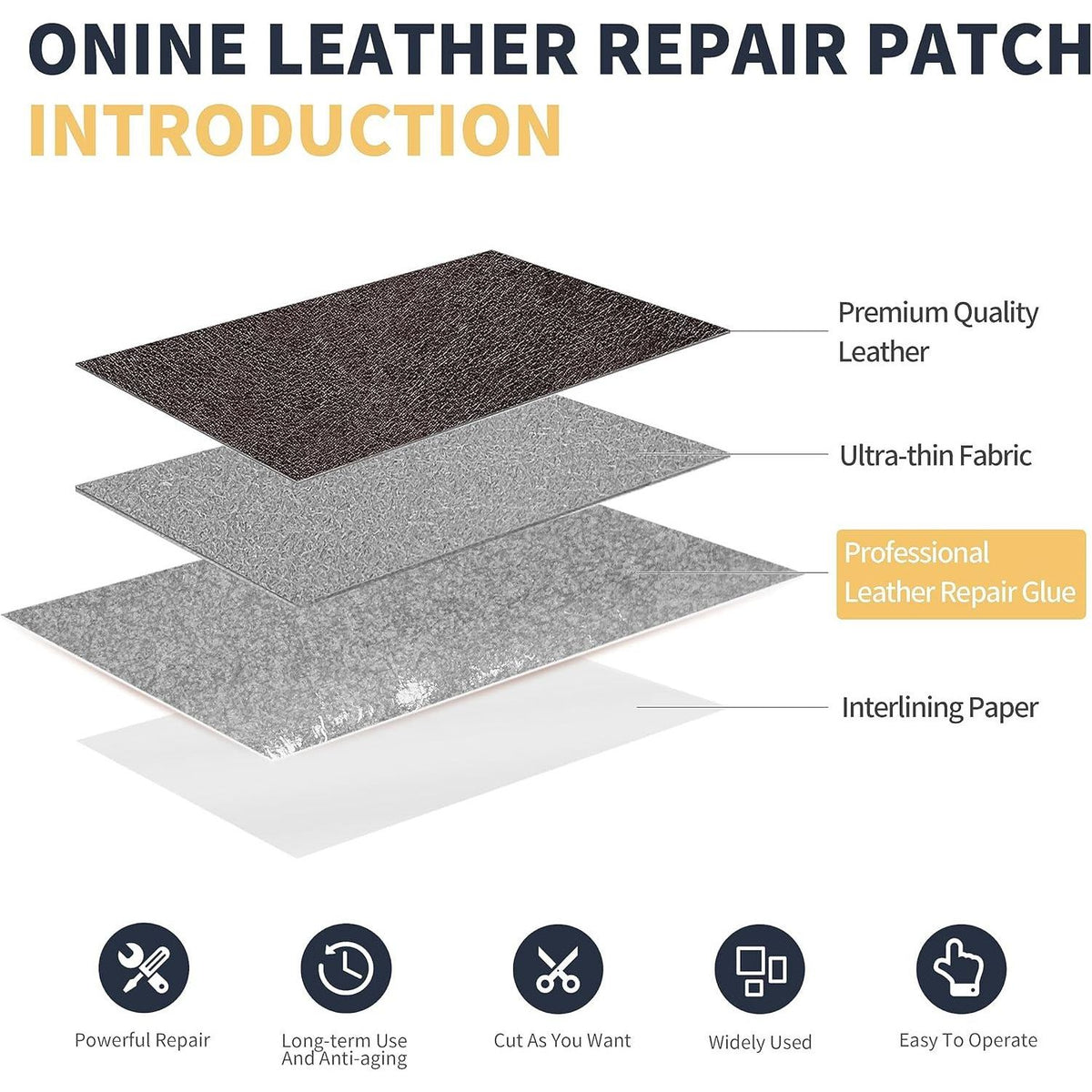 ONine Leather Repair Patch Leather Repair Tape, 3 X 60 Inches Leather Repair Patch For Furniture,Vinyl Repair Kit Leather Couch Patch For Sofas, Furniture, Car Seats, Office Chairs(Dark Brown),