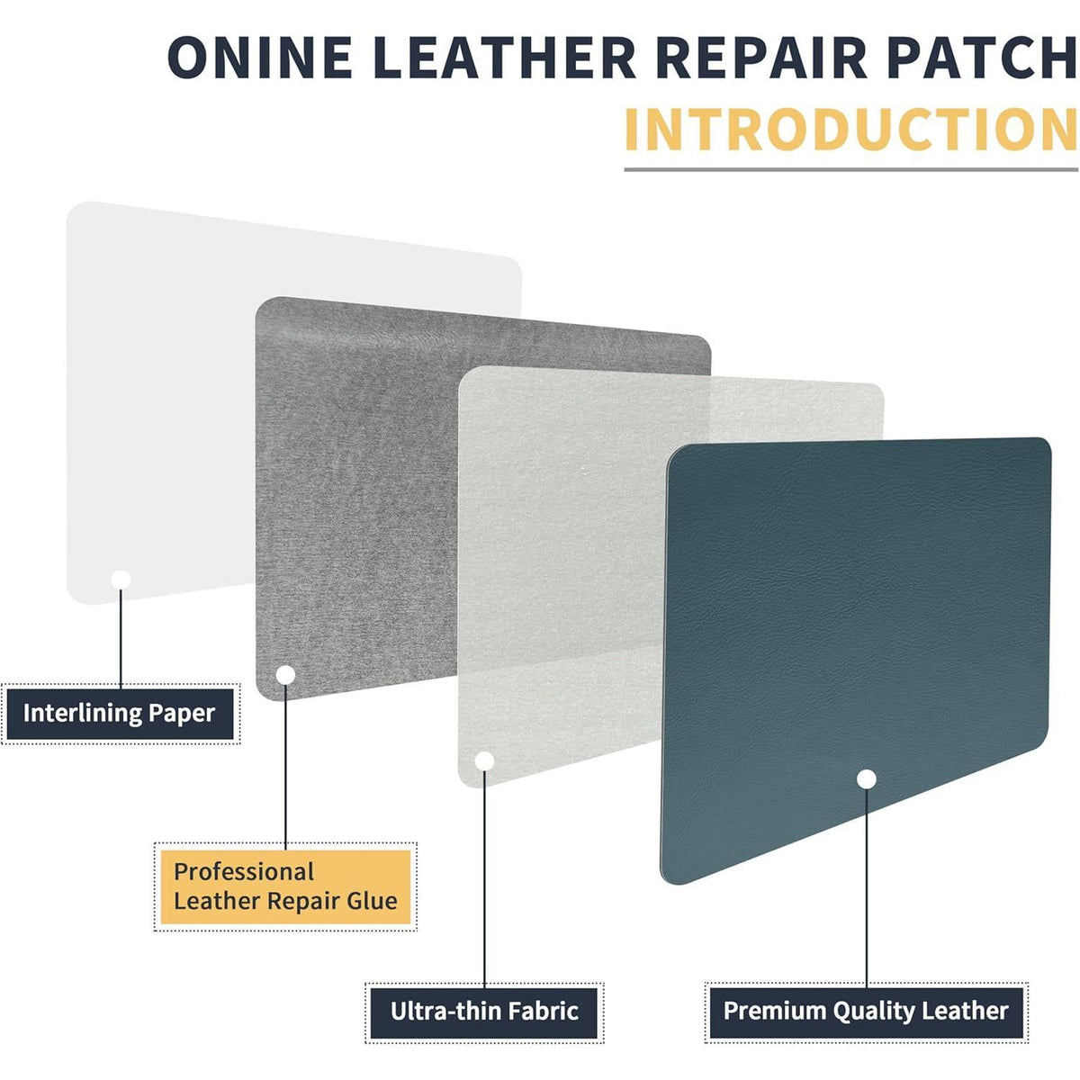 ONine Leather Repair Patch Leather Repair Tape, 12 X 48 Inches Leather Repair Patch For Furniture,Vinyl Repair Kit Leather Couch Patch For Sofas, Furniture, Car Seats, (Turquoise Blue-Litchi Grain),