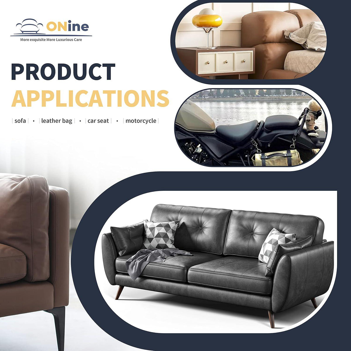 ONine Leather Repair Patch Leather Repair Tape, 3 X 60 Inches Leather Repair Patch For Furniture,Vinyl Repair Kit Leather Couch Patch For Sofas, Furniture, Car Seats(Dark Brown-Fine Grain),