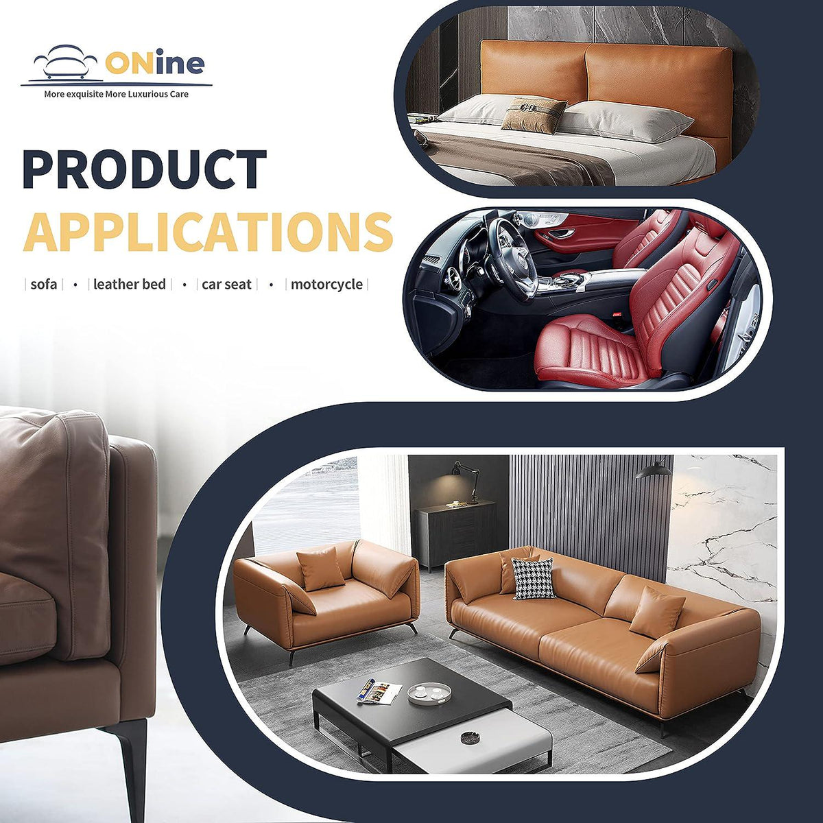 ONine Leather Repair Patch Leather Repair Tape, 12 X 48 Inches Leather Repair Patch For Furniture,Vinyl Repair Kit Leather Couch Patch For Sofas, Furniture, Car Seats(Dark Brown),