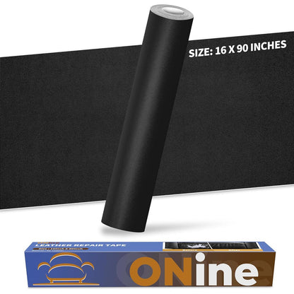 ONine Leather Repair Patch Leather Repair Tape, 16 X 90 Inches Leather Repair Patch For Furniture,Vinyl Repair Kit Leather Couch Patch For Sofas, Furniture, Car Seats(Black-Fine Grain),