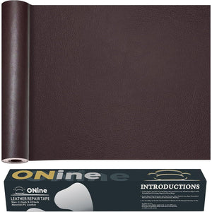 ONine Leather Repair Patch Leather Repair Tape, 12 X 48 Inches Leather Repair Patch For Furniture,Vinyl Repair Kit Leather Couch Patch For Sofas, Furniture, Car Seats(Dark Reddish Brown),