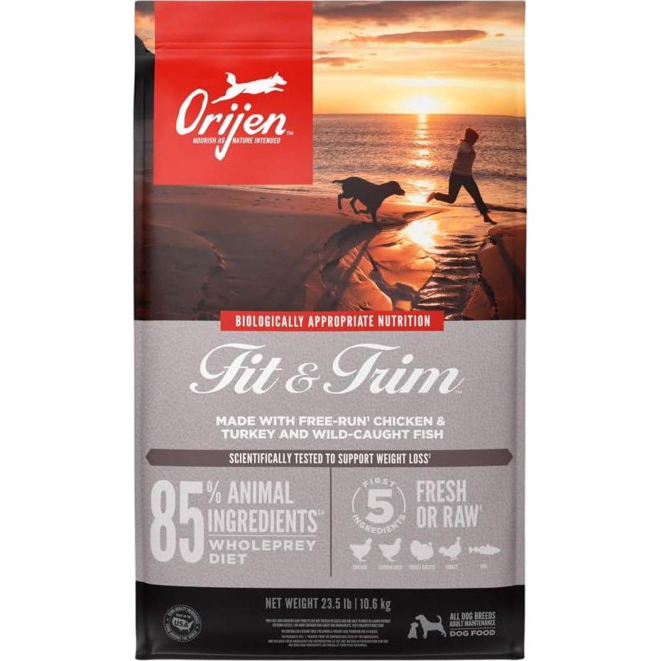 ORIJEN Fit And Trim Dry Dog Food, Grain Free Dry Dog Food, Fresh Or Raw Ingredients, 23.5lb,