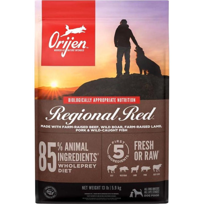 Orijen Regional Red Dry Dog Food, Grain-Free & Poultry-Free, Fresh or Raw Ingredients, 13 lb